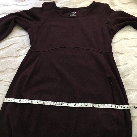 Duluth Trading Co Oxblood Rayon Blend Knit Sweater Dress Hip Pocket - Picture 13 of 16